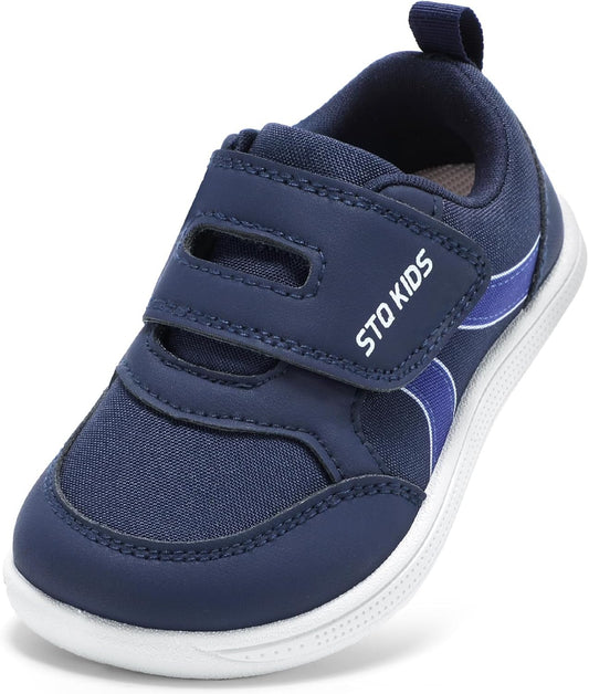 Toddler Wide Toe Box Barefoot Shoes Boys Girls Sneakers Kids Tennis Shoes Preschool Non Slip Lightweight Comfortable First Walking Shoes Running Outdoor Activities