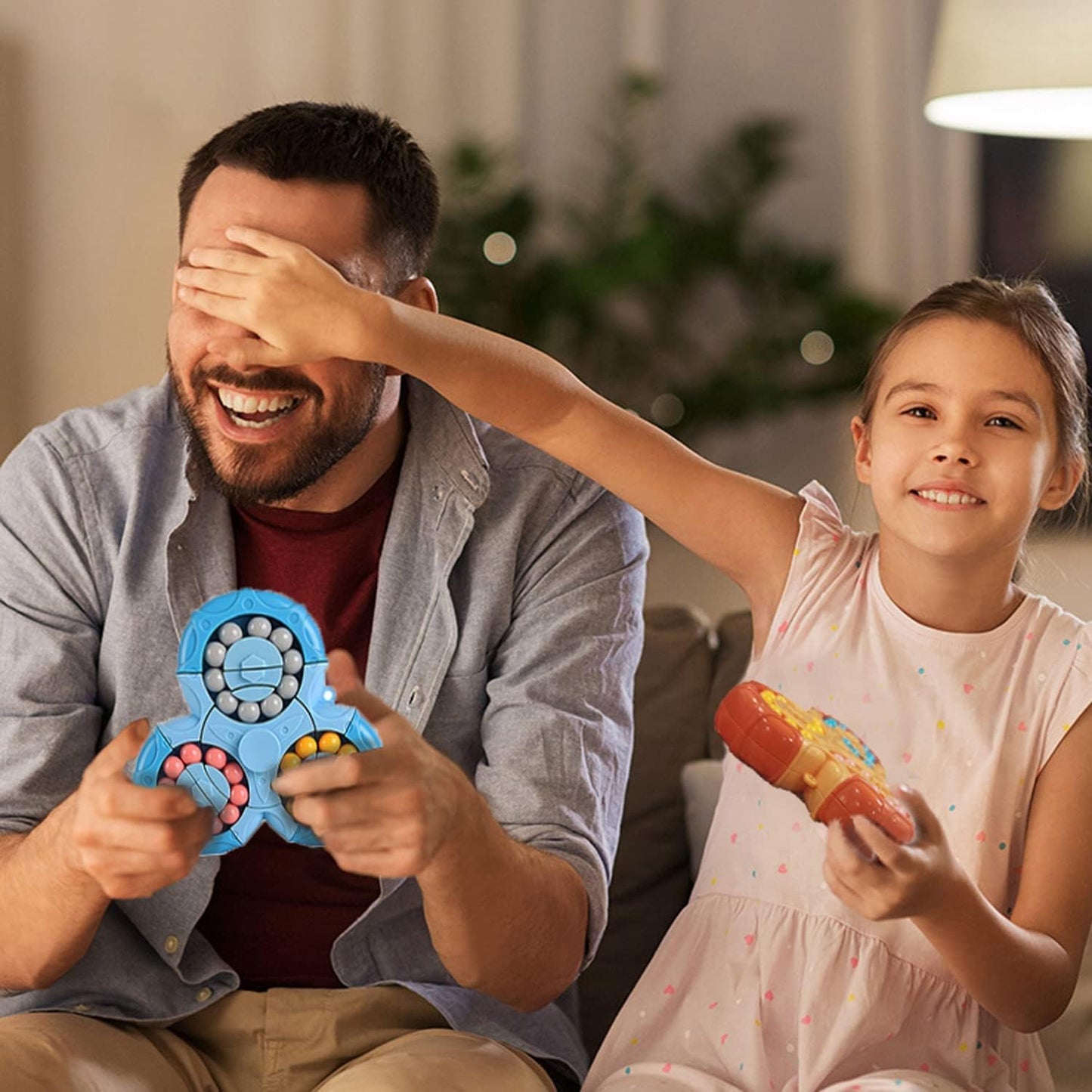 Magic Bean Rotating Cube,Creative Rotating Finger Fidget Puzzle Toy,Boys Girls Handheld Spinner Stress Anxiety Relief Ball Game Sensory Toys,Gift for Kids Ages 3 Above Christmas Birthday Easter