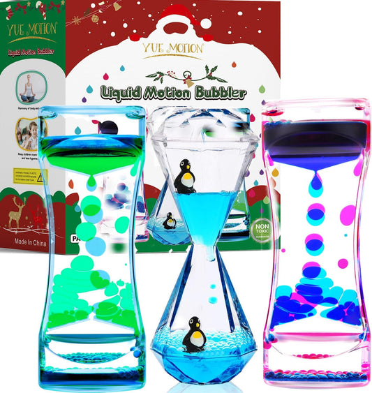 YUE MOTION Liquid Motion Bubbler - Calming Toys for Kids and Adults - Liquid Hourglass - Handheld Oil Timer - Sensory Toys for Autism, Anxiety (Style#1)
