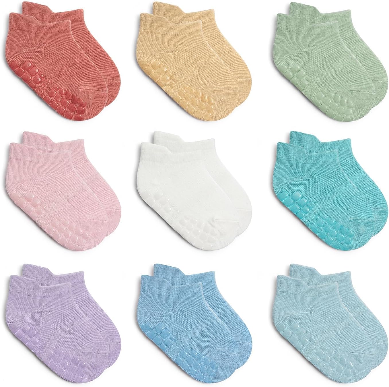 Baby Non Slip Ankle Socks with Grippers for 0 Months-7 Years Old Walking Socks