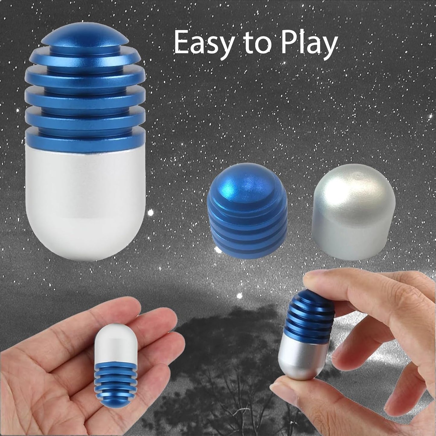 Fidget Toys Fidget Clicker Magnetic Metal Capsule Fidget Toys Fidget Slider, EDC Fidget Toy for Adults Teens, ADHD Anxiety Stress Relief Toys, Gift for Boyfriend, Husband and Father (Blue)