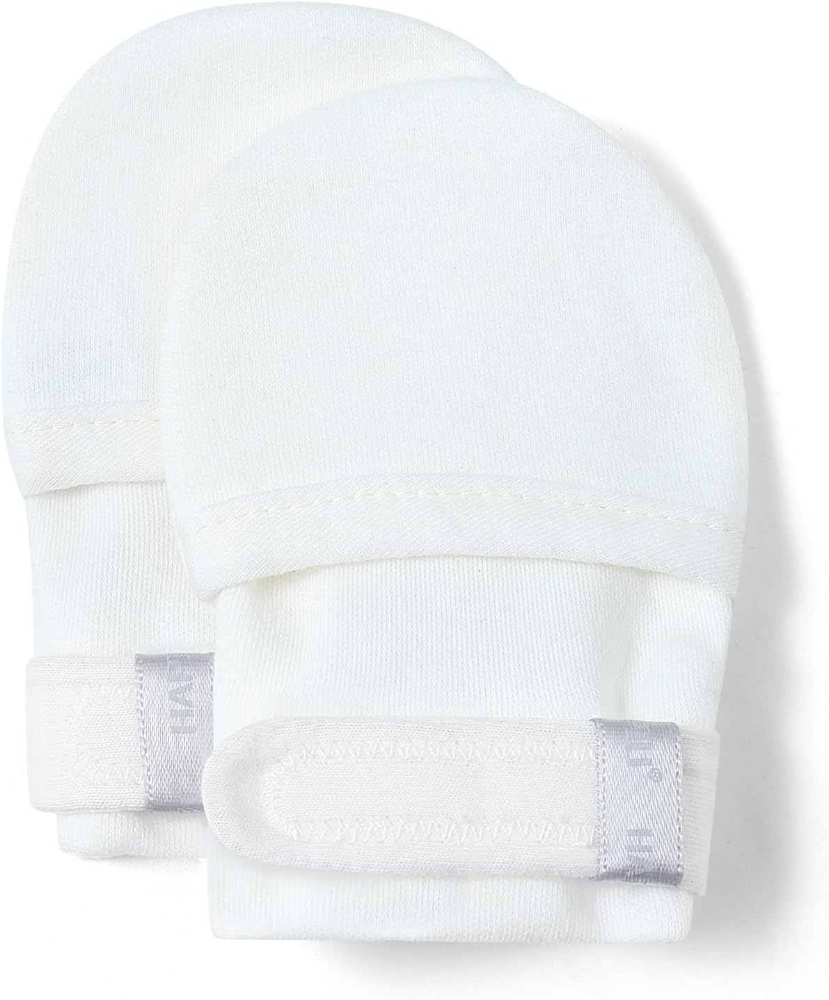 HAPIU Baby No Scratch Mittens Stay On, 100% Cotton Breathable, Adjustable Infant Gloves for Boys Girls, Newborn - 12 M