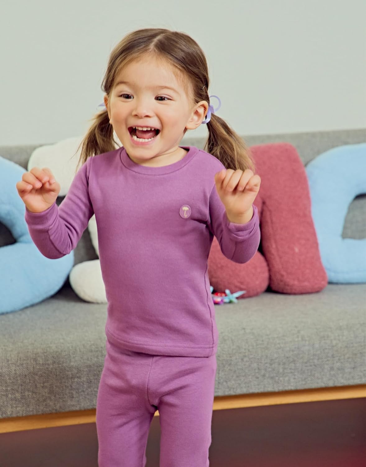 moimoln 6M-8Y Modal Cotton Solid Soft Breathable Baby Toddler Boys Girls Snug fit Pjs Long Sleeve Pajamas Set Sleepwear Daily