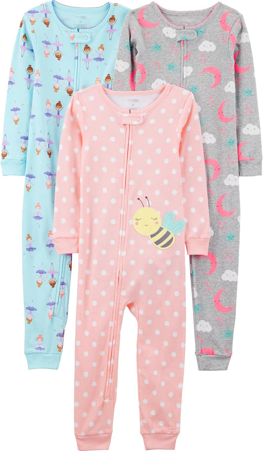 Simple Joys by Carter's Kids' 3-Pack Snug Fit Footless Cotton Pajamas