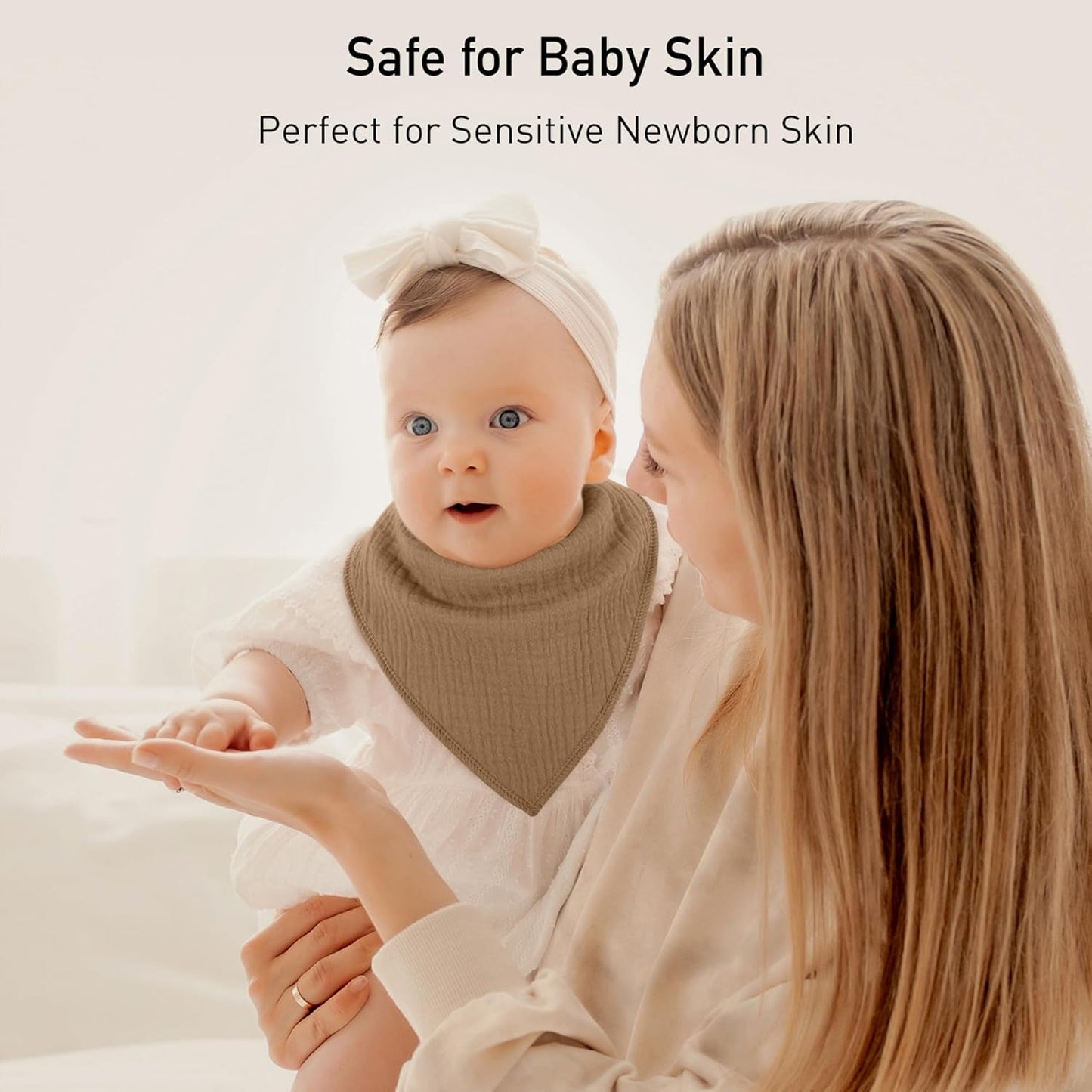 Muslin Baby Bibs 8 Pack, Baby Bandana Drool Bib for Drooling and Teething, Cotton Soft Absorbent for Girls Boys