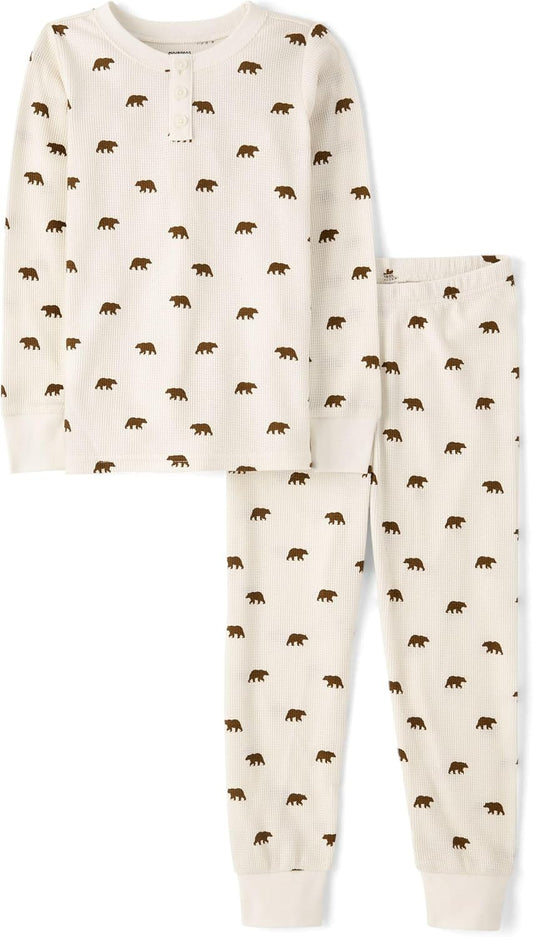 Gymboree Kids' and Toddler 100% Cotton Henley Long Sleeve Top and Pants,gymmies Pajama Set