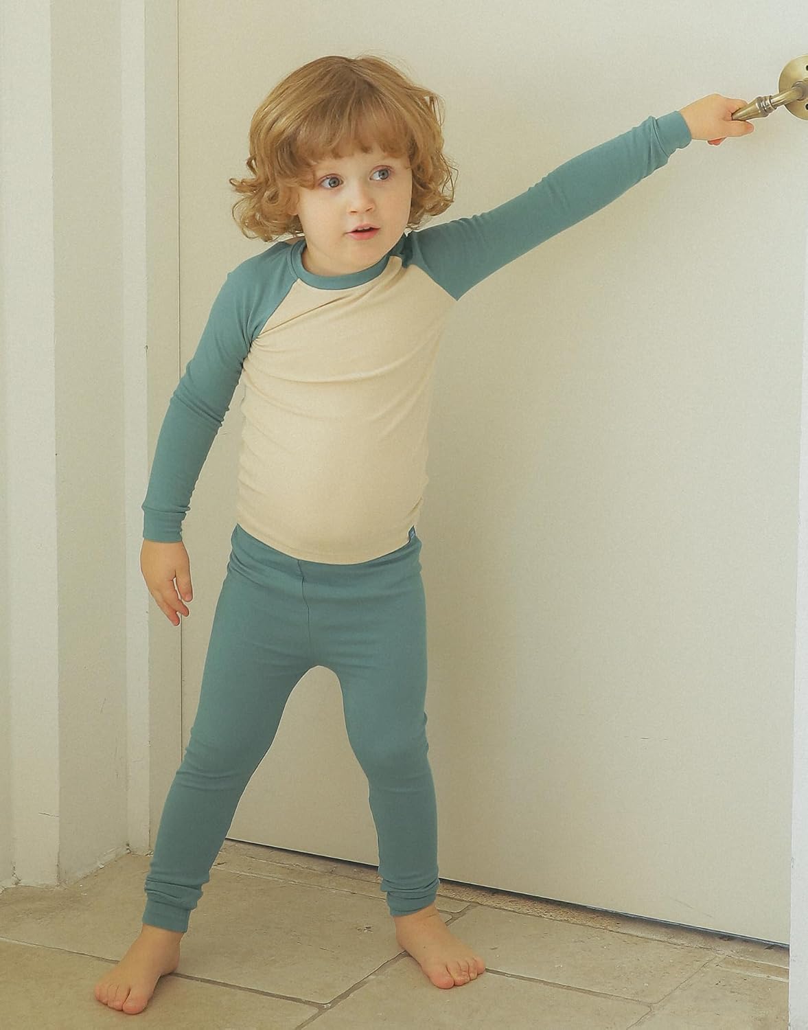 VAENAIT 6M-12Y Toddler Toddler Kids Toddler Girls Boys Soft Comfy Modal Tencel Solid Raglan Sleepwear Pajamas Pjs 2pcs Set