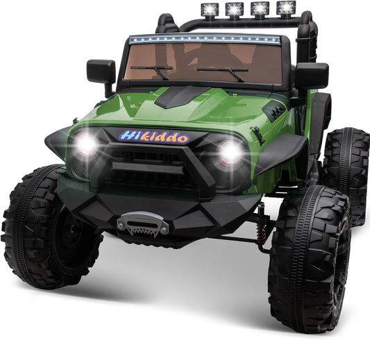 24V 9Ah Ride on Toy for Big Kids, 4x4 2 Seater Ride on Car Truck w/Remote Control, 4x200W Motors - Green