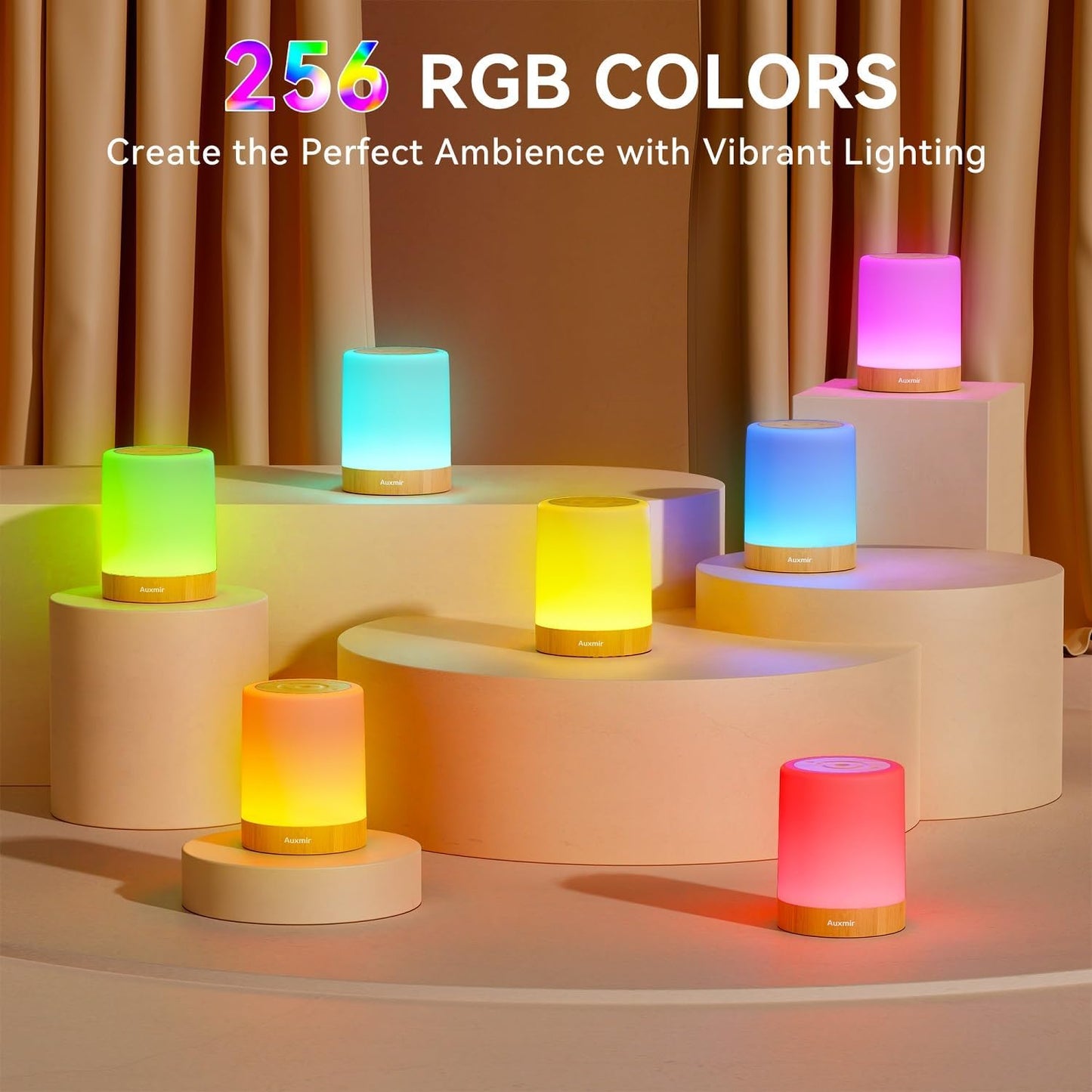 Night Light for Kids Baby, Dimmable Touch Lamp for Nursery, 11 RGB Colors 5 Brightness, Portable Rechargeable Bedside Table Lamp for Nightstand, Kids Night Light for Bedroom Living Room
