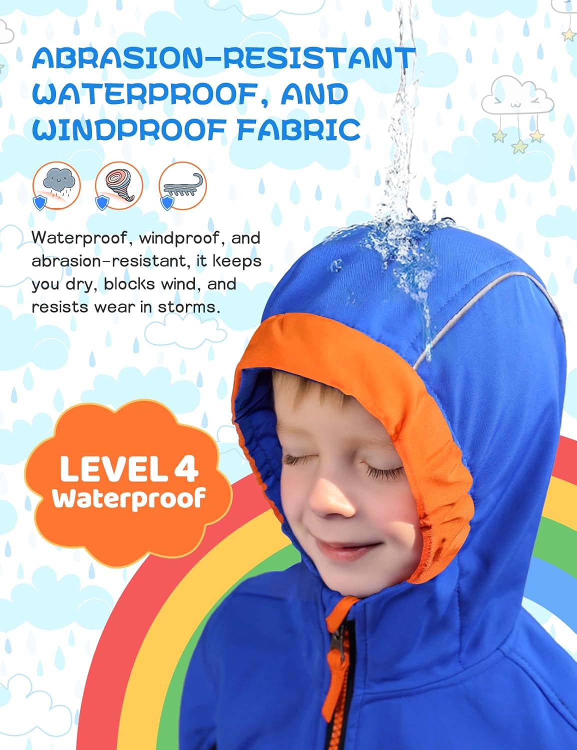 GEMYSE Toddler Boys Jacket Water repellent Baby Kids Windbreaker Jacket Fleece Toddler Coat Spring Fall Outerwear