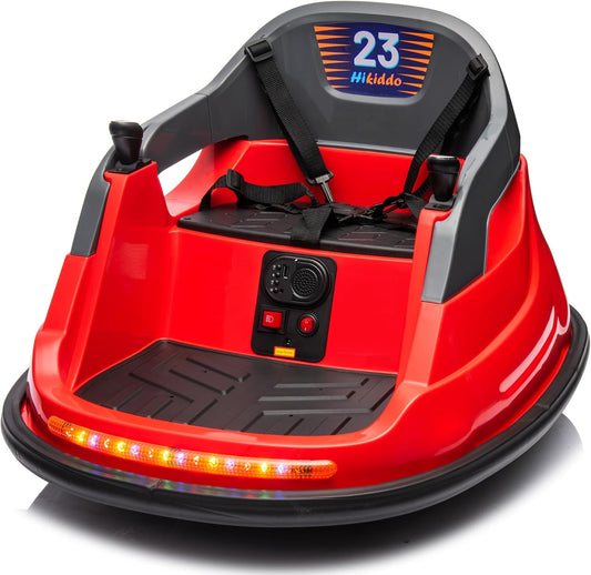 Baby Bumper Car, 6V Electric Kids Bumper Car for Toddlers with Remote Control, Bluetooth - Red