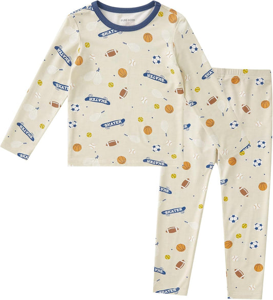 pureborn Baby Toddler Kids Viscose from Bamboo Pajamas Set Pjs 2pcs 18M-8Y