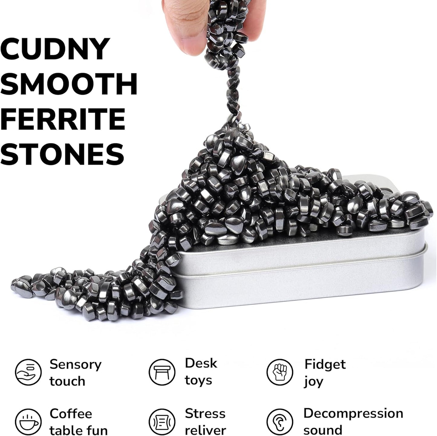 Over 500 Black Weak Magnetic Ferrite Putty Stones Desk Fidget Toys for Adults.