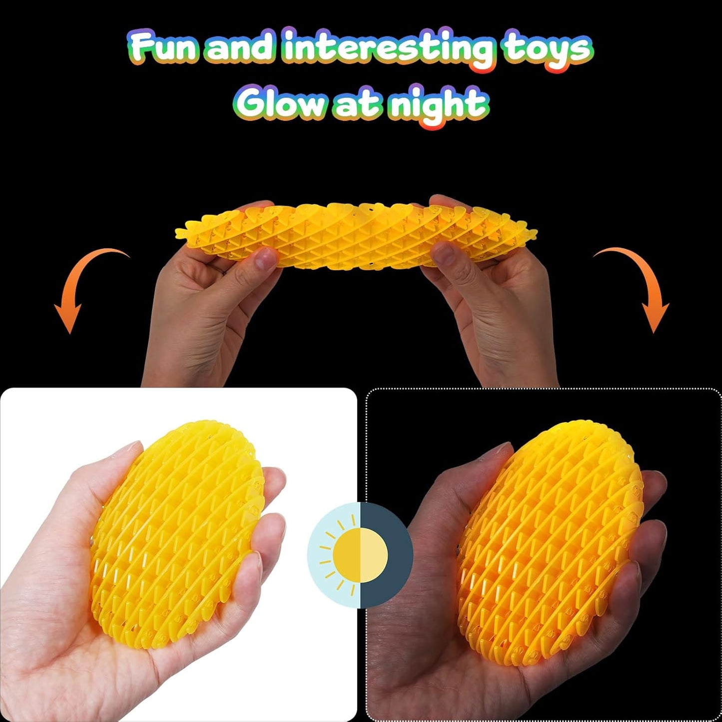 Night Glow Worm Fidget Toy, Funny Pocket Fidget Toy, Stress Relief Toy, Resistance Fidget Toys Sensory Stress Anxiety Relief Toys for Kids Adults (Bule)