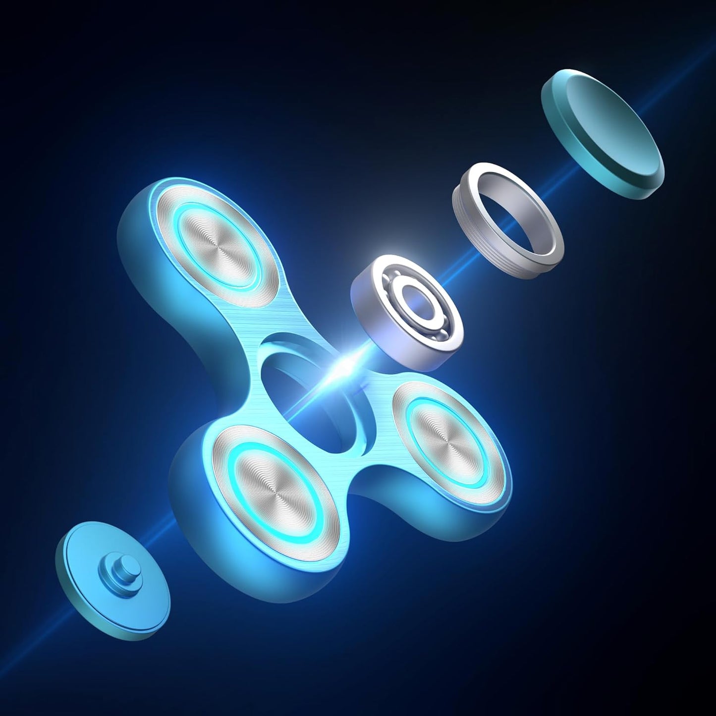 Fidget Spinners Toy, Metal Stainless Steel Bearing High Speed 4-8 Min Spins, EDC ADHD Stress Anxiety Relieves Fidgets Finger Toys, Spinner Toys for Adults and Kids