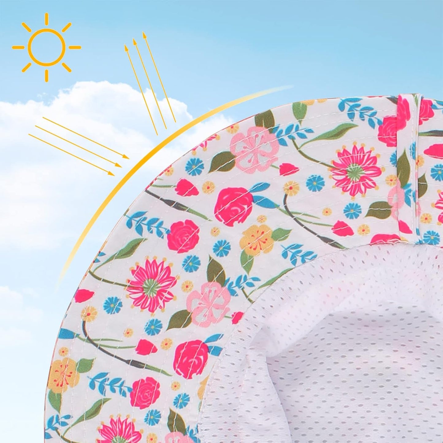 Peecabe Summer Baby Sun Hat for Boys Girls UPF 50+ Wide Brim Toddle Bucket Hat Adjustable Baby Beach Cap 0-8 Years