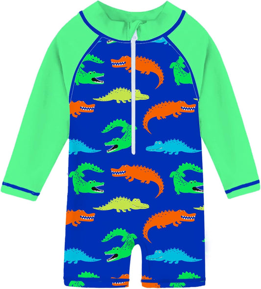 Funnycokid Baby Swimsuit Boy Toddler Bathing Suit Rash Guard UPF 50+ Swimwear 6 Months-4T