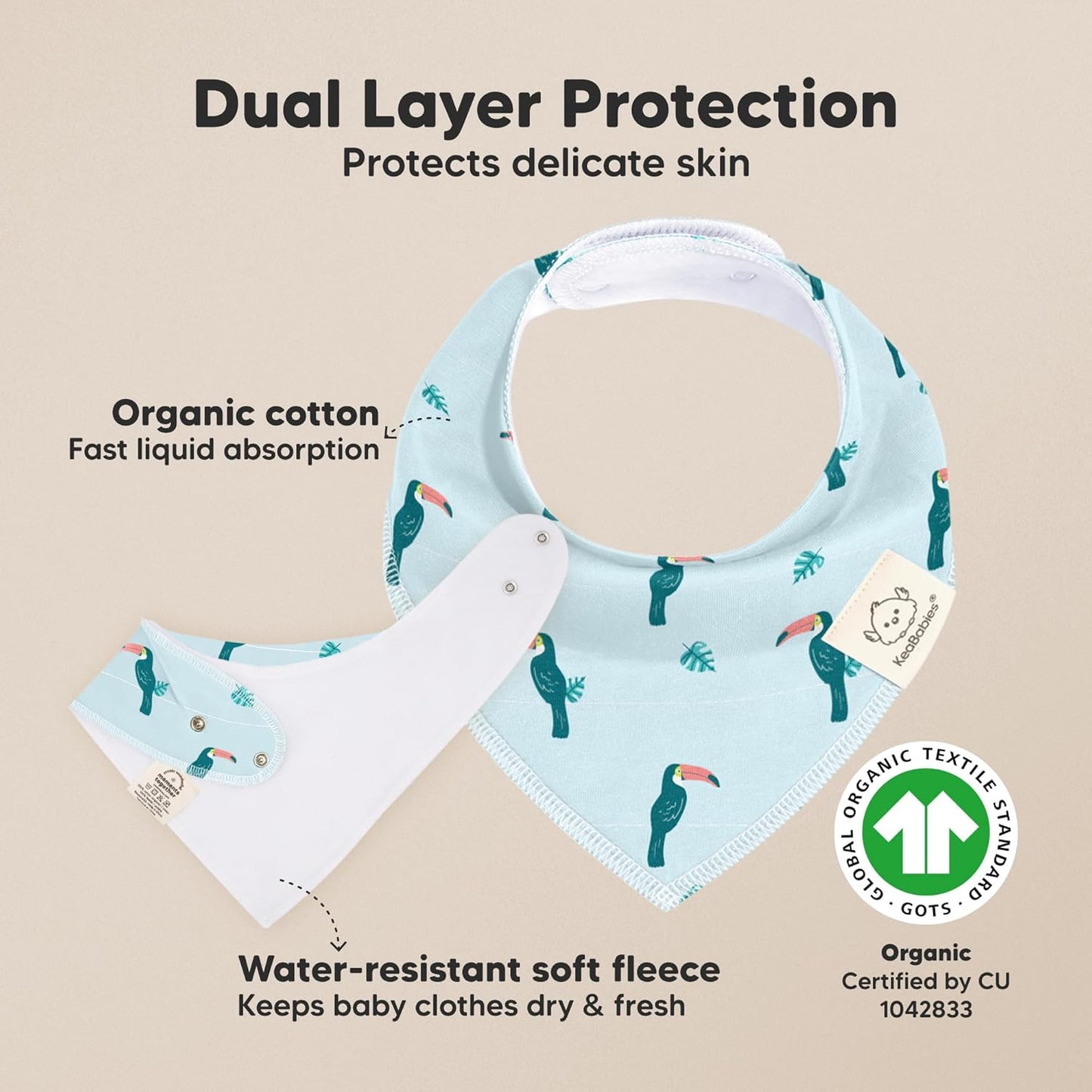 8-Pack Organic Baby Bandana Bibs for Boys, Girls - Super Absorbent Triangle Baby Bibs for Drooling and Teething Infant, 100% Cotton Extra Soft for Newborn, Infant 0-36 Months (Wildscape)