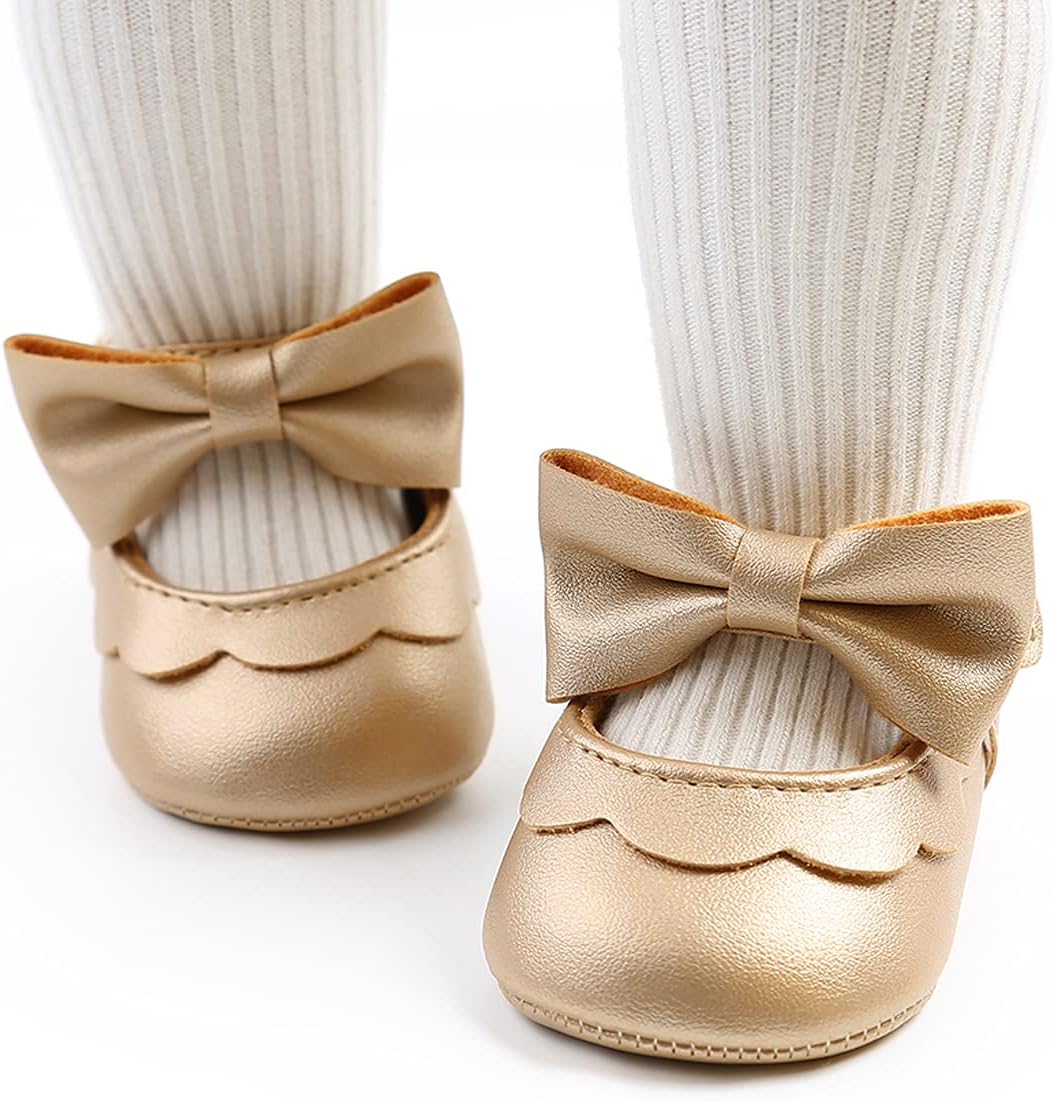 Baby Shoes Mary Jane Flats Non Slip Soft Sole Infant Toddler Sneakers First Walkers Party Christmas Dress Shoes