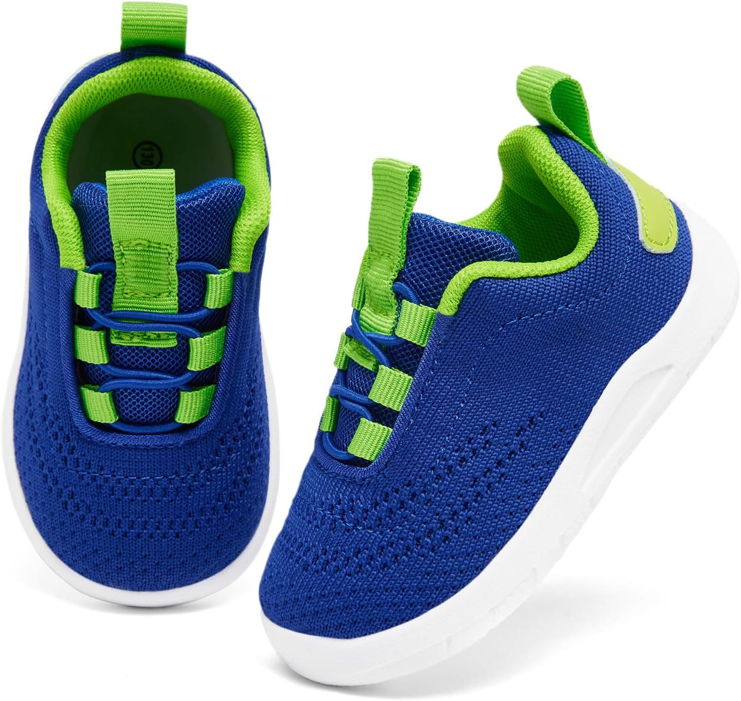 MORENDL Toddler Slip On Sneakers Baby Walking Shoes Non-Slip Breathable Unisex Pink Mesh Lace-Up Athletic Sneakers Infant Running Shoes