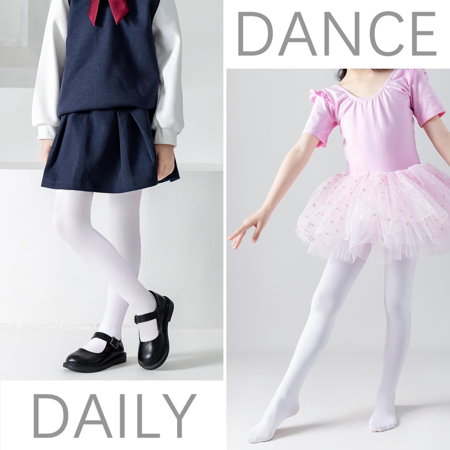 Ballet Tights Girls Dance Tights School Girl Footed Leggings Kids Ultra Soft Pantyhose Stockings Toddler