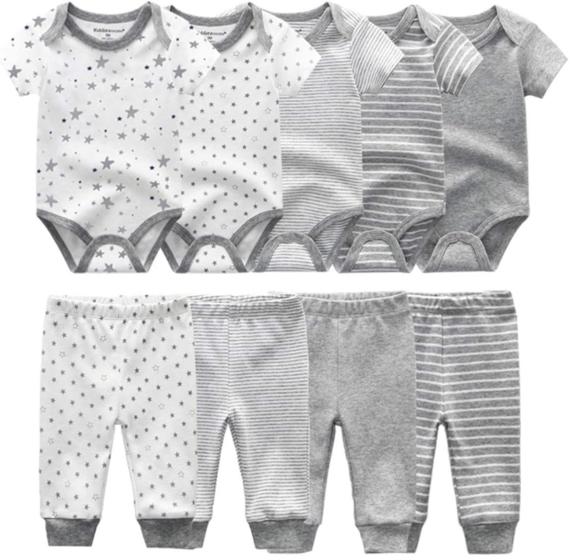 Kiddiezoom Unisex Newborn Baby Short-Sleeve Bodysuit Baby Layette Essentials Giftset Clothing Set