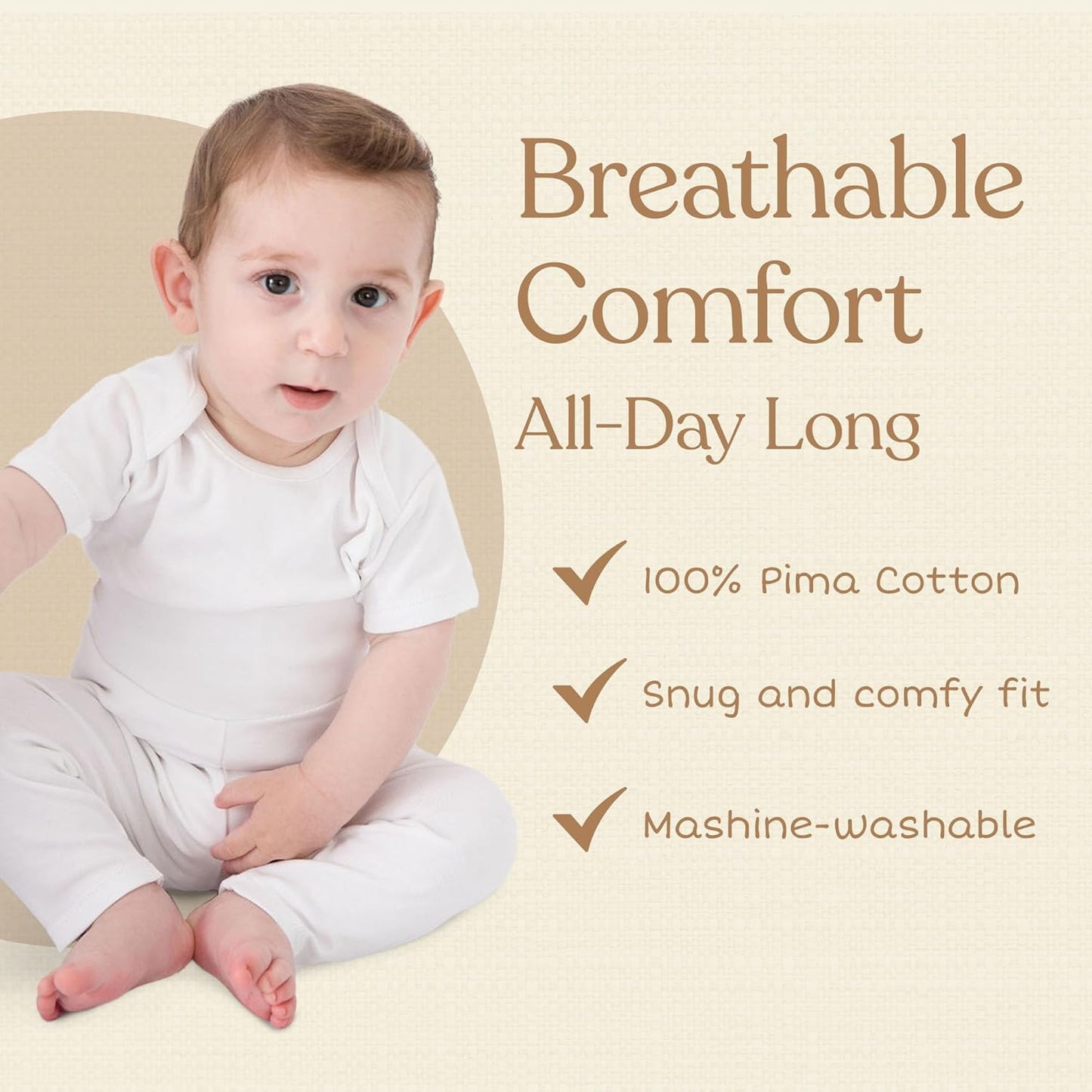 Pimbi&Bimpi Baby Bodysuit - Short Sleeve | Premium Peruvian PIMA Cotton | Gender Neutral Baby Clothes