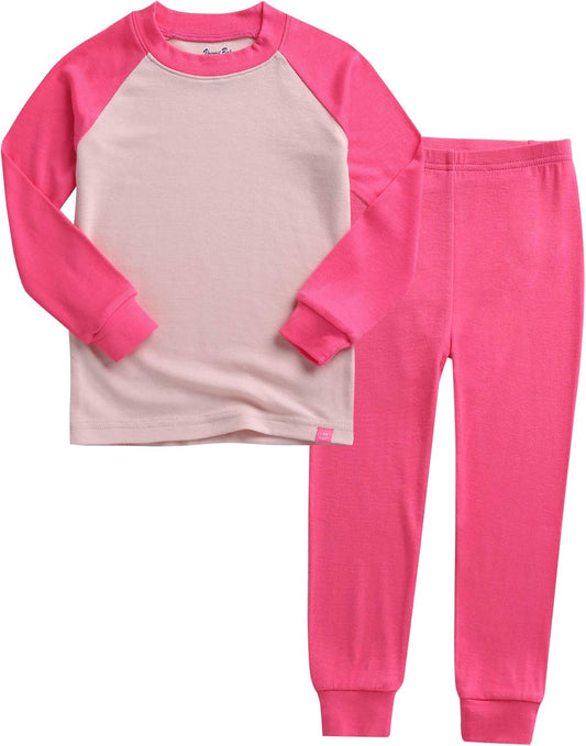 VAENAIT 6M-12Y Toddler Toddler Kids Toddler Girls Boys Soft Comfy Modal Tencel Solid Raglan Sleepwear Pajamas Pjs 2pcs Set