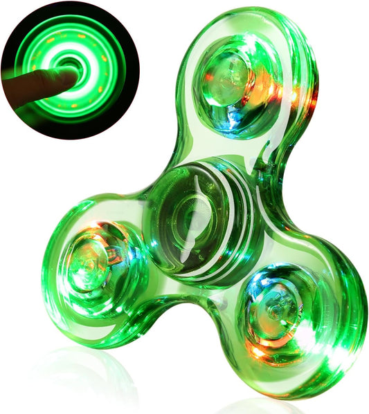 SCIONE LED Fidget Spinners, Light Up Sensory Fidget Toys for Kids, Glow in The Dark Toys for Kids 4-8-12, ADHD Anxiety Stress Relief Toys for Adults, Halloween Classroom Prizes Return Gifts for Kids