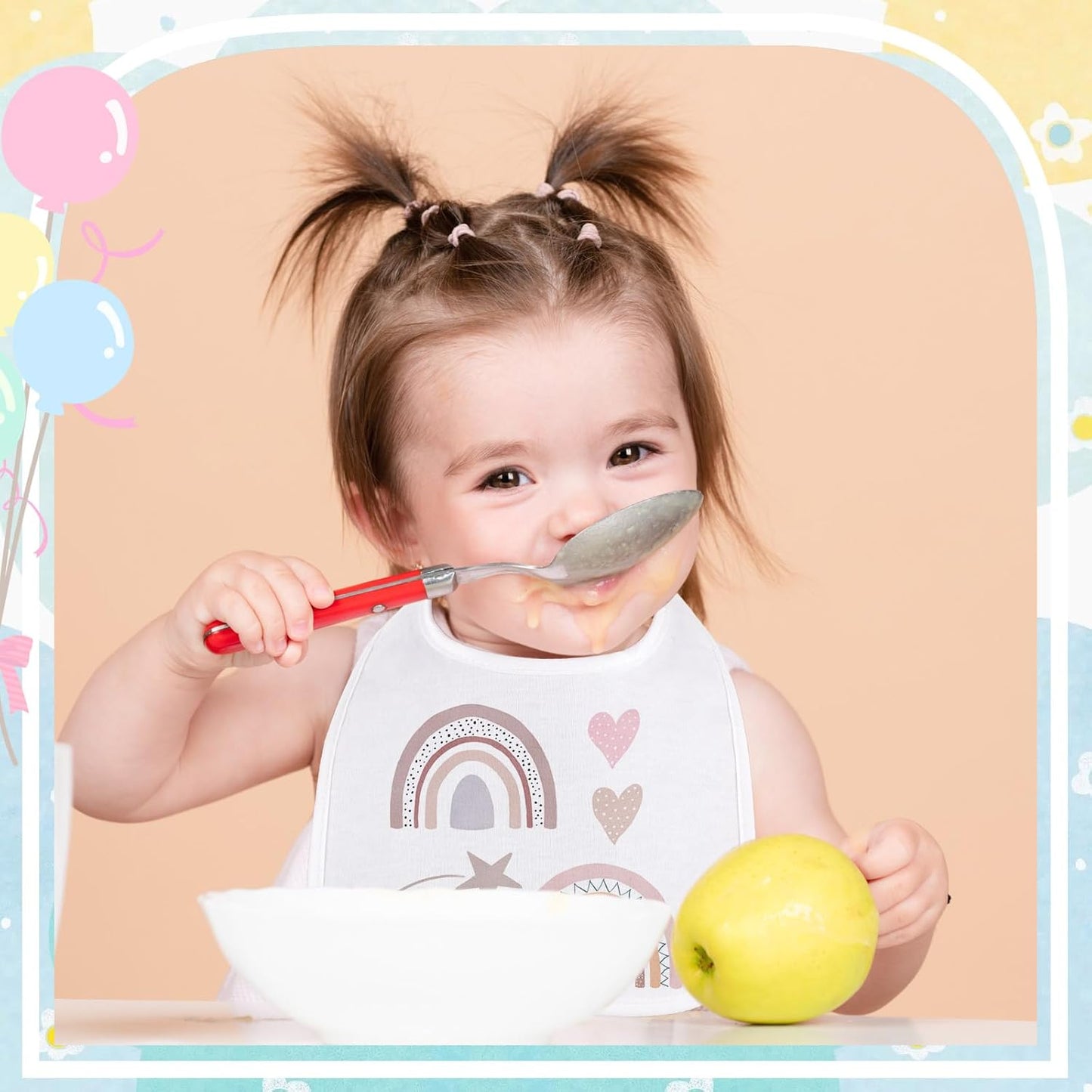 Toulite 30 Pcs White Bibs for Baby Washable Reusable Waterproof Cotton Feeder Bibs with Double Sided Design