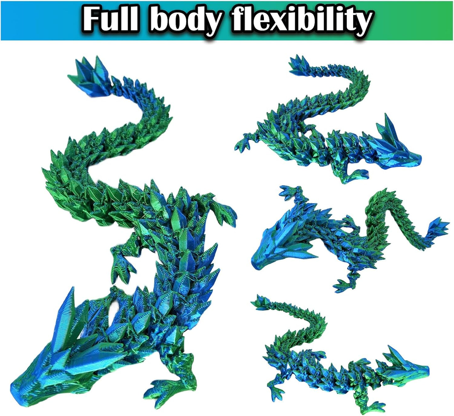 3D Printed Dragon Egg, 3D Printed Articulated Dragon Eggs with Dragon Inside, Crystal Dragon Fidget Toy, Adults Fidget Toys, Mystery Dragon Egg for Autism and ADHD（Laser Green）