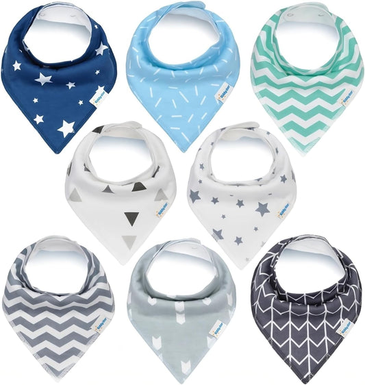 Organic Cotton Baby Bibs – Soft Teething & Drool Bib for Newborns & Toddlers – Hypoallergenic, Absorbent, Snaps