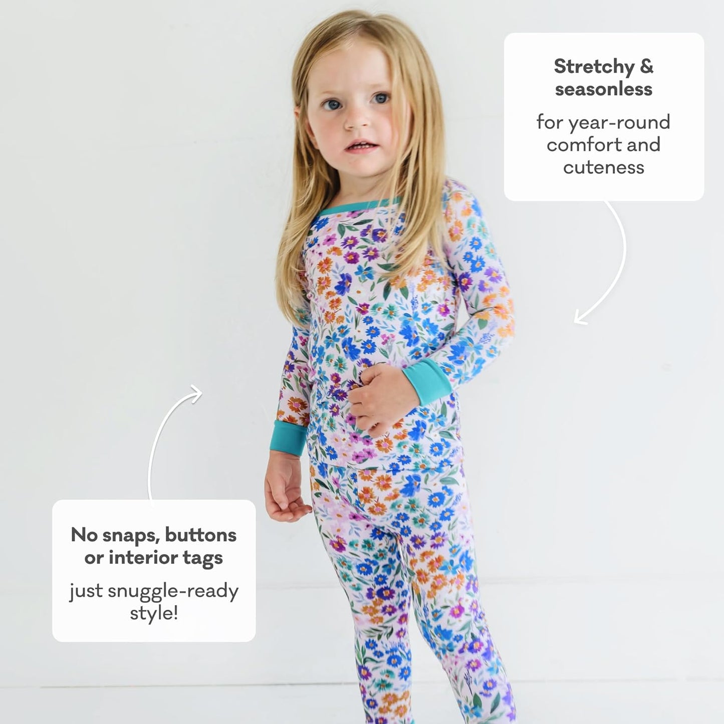 Little Sleepies Two-Piece Pajama Set for Boys & Girls, Soft Viscose from Bamboo Toddler Pajamas for Kids, Family Matching PJs