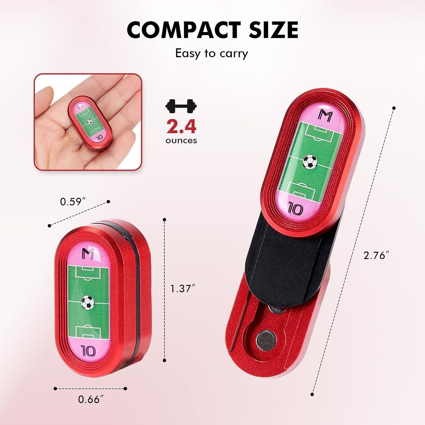 Metal Fidget Slider Toys：CP3 Magnetic Haptic Poker Push Card EDC Slider Fidget Toy for Adults, Office Magnetic Sliding Fidget Clicker Anxiety ADHD Autism as Gifts - Red