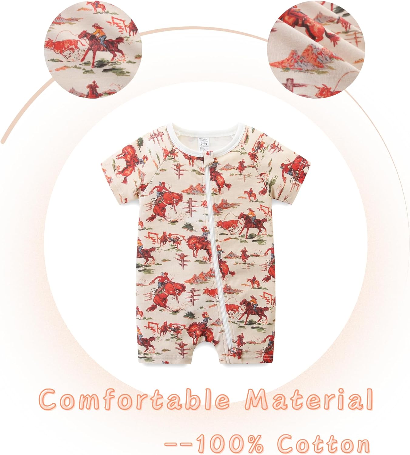 Unisex Summer Trendy 2-Pack Rompers Short Sleeve Zipped Bodysuit Infant Cotton Outfits