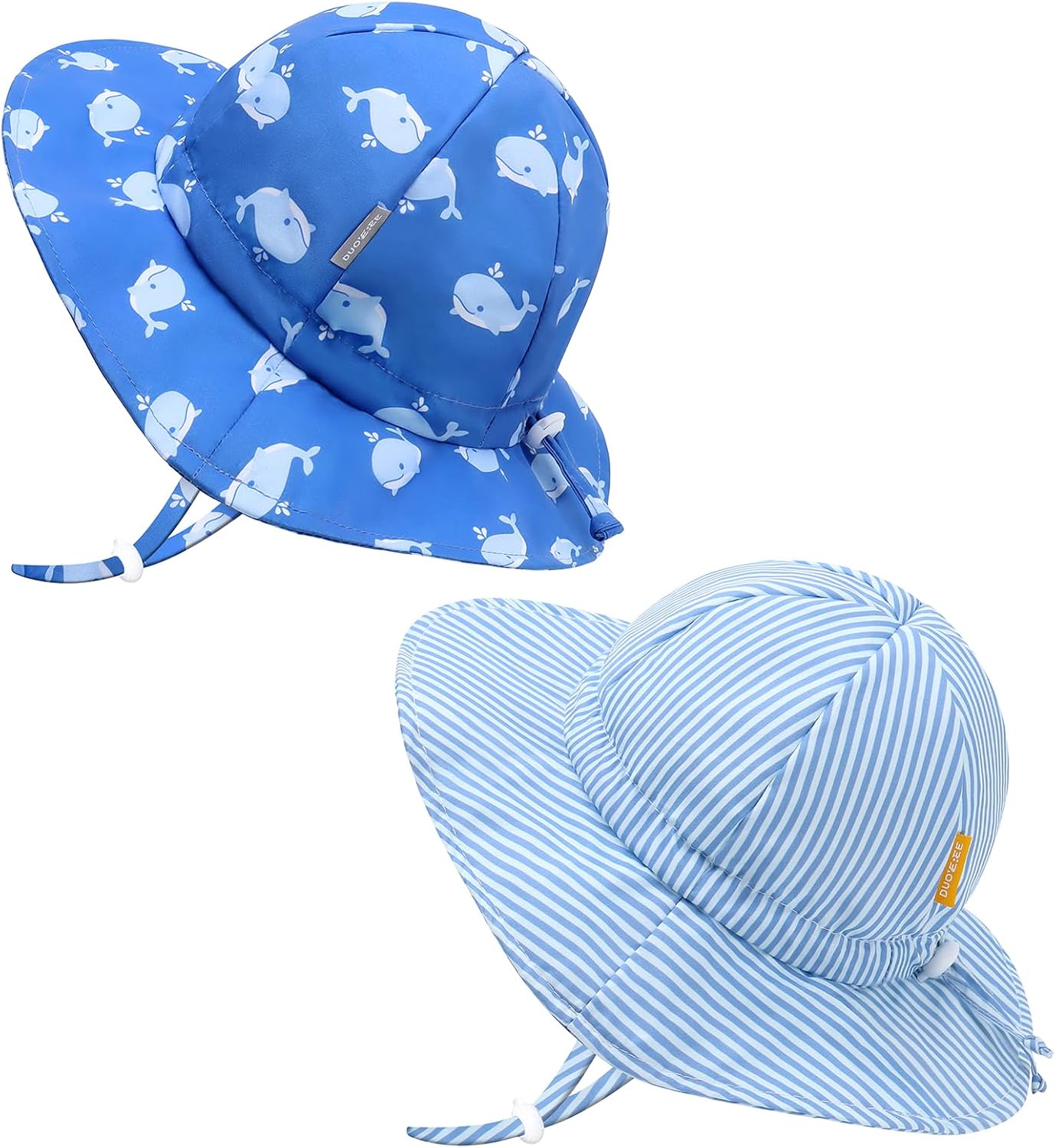 UPF 50+ Baby Bucket Hat - Wide Brim Sun Protection Beach Cap for Girls - Cute & Adjustable Toddler Hat