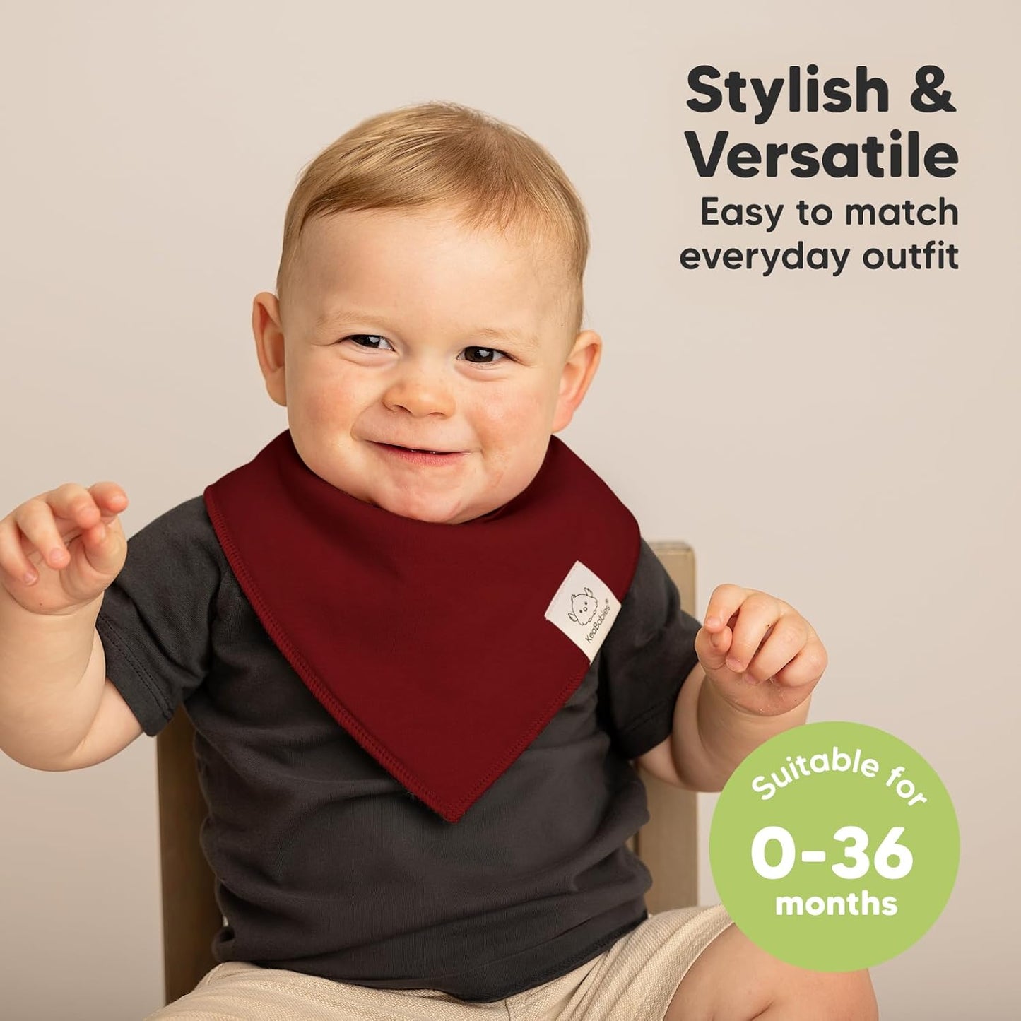 8-Pack Organic Baby Bandana Bibs for Boys, Girls - Super Absorbent Triangle Baby Bibs for Drooling and Teething Infant, 100% Cotton Extra Soft for Newborn, Infant 0-36 Months (Coastline)