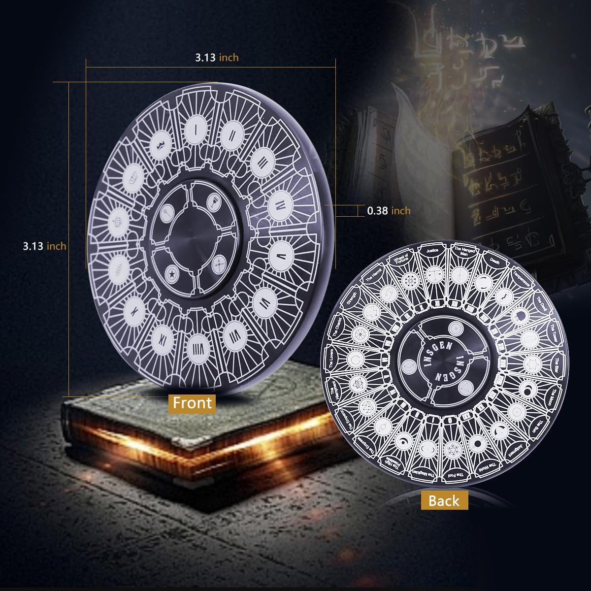 Fidget Toys Fidget Spinners for Adults, Metal Spinning Spinner Top Toy, Anxiety Toys Stress Relief Reducer, Party Favors for Kids 6+ Stuffers Tarot Constellation Spinning Tops Toys (Tarot)