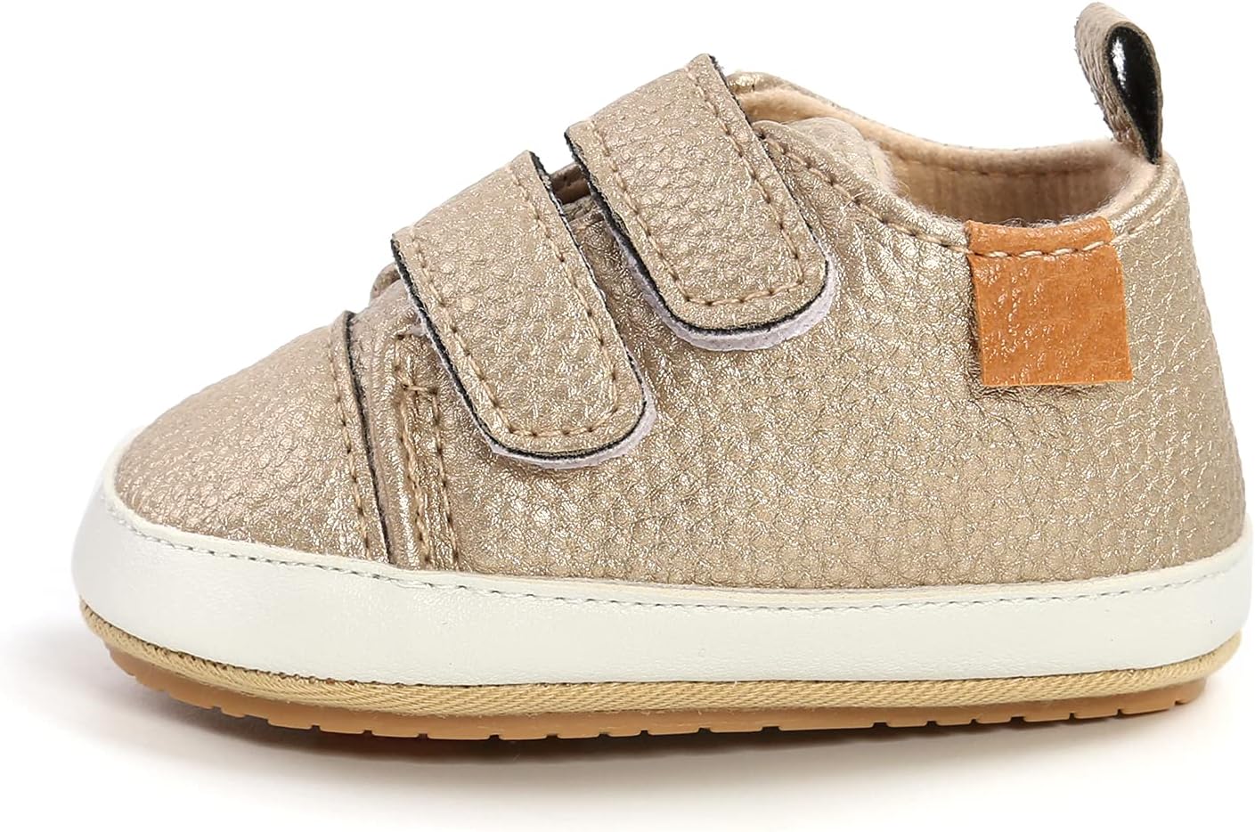 SOFMUO Baby Boys Girls High Top Ankle PU Leather Sneakers Soft Rubber Sole Infant Moccasins Newborn Oxford Loafers Anti-Slip Toddler Wedding Uniform Dress Shoes