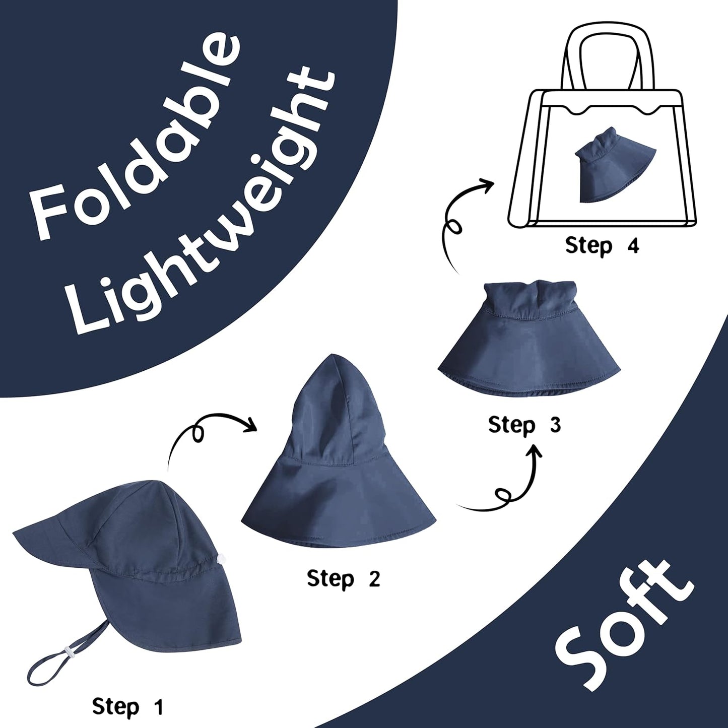 2 Pack Baby Sun Hats UPF 50+ Toddler Beach Hat for Girls Boys 0-4 Years