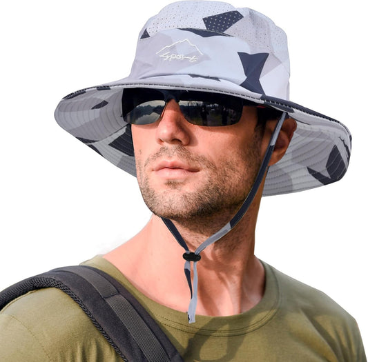 Sun Hats for Men Women Fishing Hat UPF 50+ Breathable Wide Brim Summer UV Protection Hat