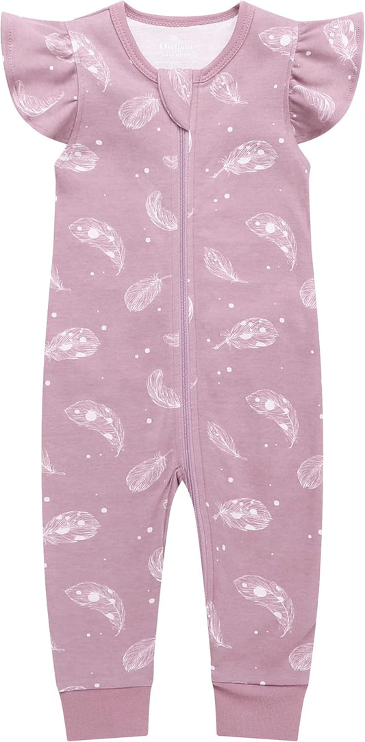 Owlivia Baby Boy Romper, Unisex Short-sleeve Summer Outfit, 100% Organic Cotton Girl One-Piece Jumpsuit