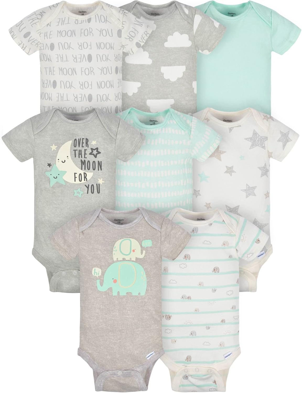 Gerber Baby 8-Pack Short Sleeve Onesie Bodysuits