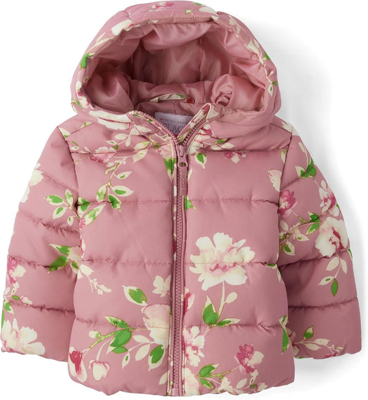 The Children's Place Baby and Toddler Girls' Medium Weight Wind-Resistant, Water-Resistant Puffer Jacket