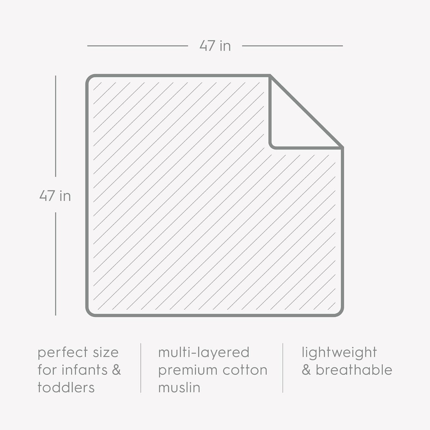 Little Unicorn Original Premium Cotton Quilt | Multi-Layered & Extra-Soft Muslin Fabric |for Babies & Toddlers (Tropical Leaf)