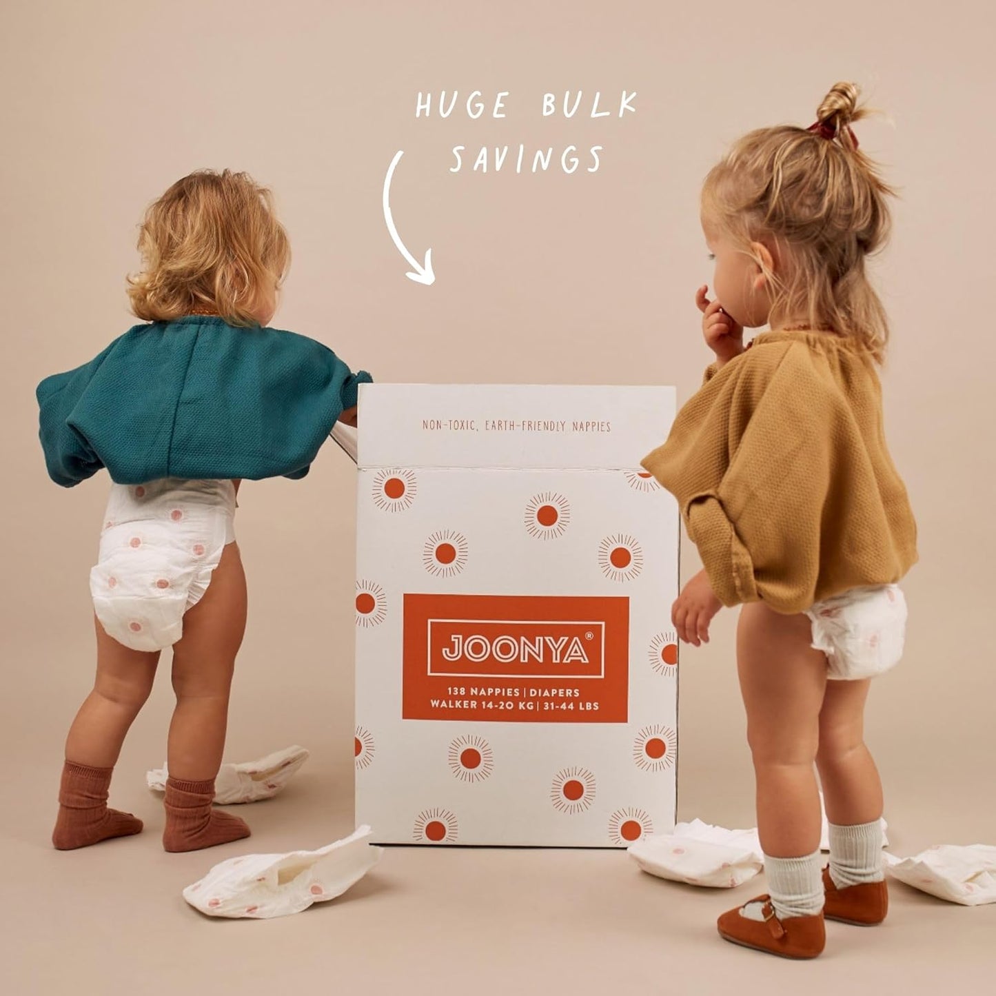 Joonya Baby Diapers, Size 5 XL (26-40 lb) - 1 Bag of 23 - New Range - NonToxic, Eco-Friendly, Ultra Slim, Overnight Use - Made in Denmark