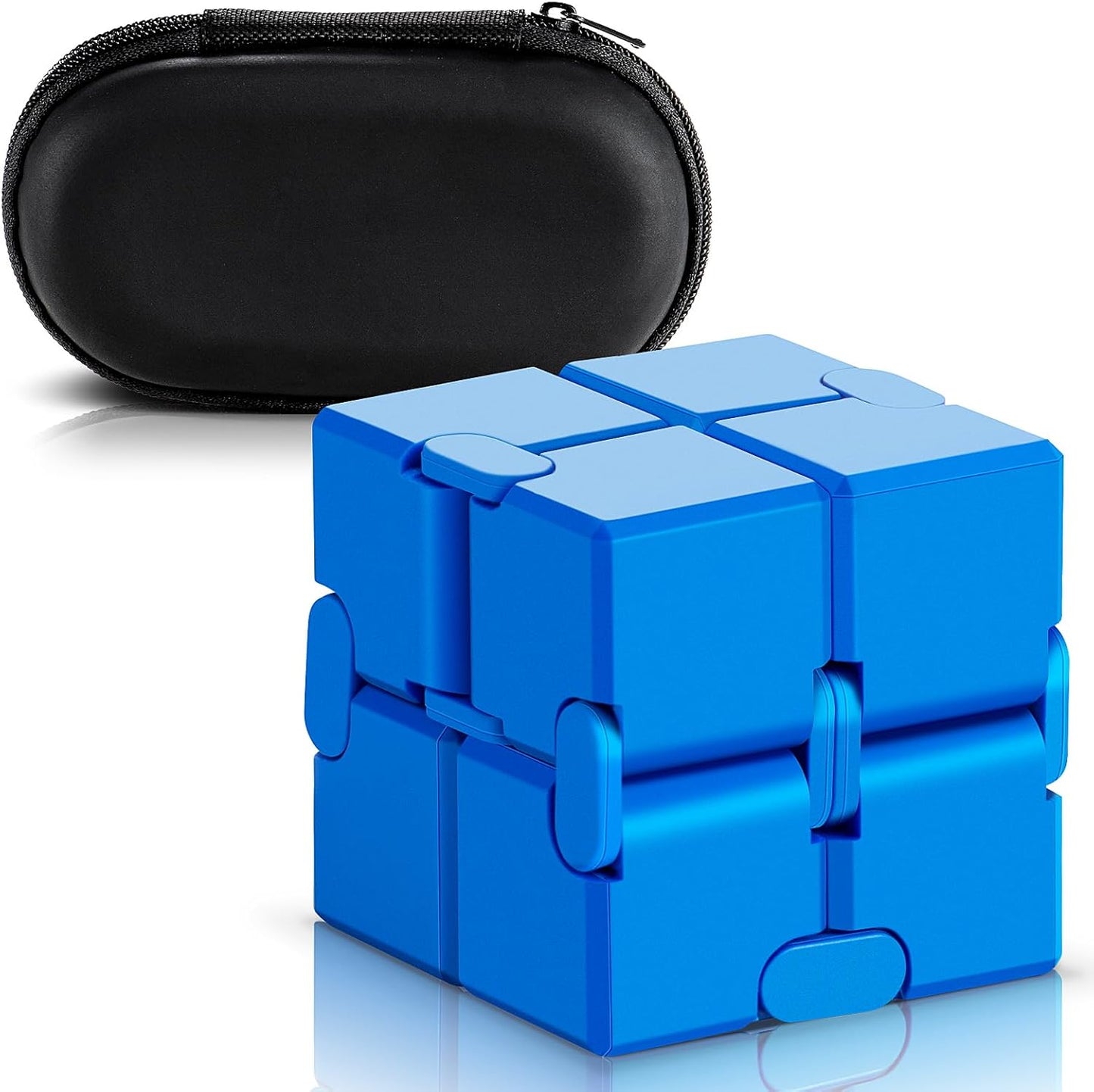 ARTIARTISHION Fidget Cube, Durable Nylon Infinity Desk Toy, Skin-Friendly Handheld Gadget, Mini Stress-Relief Adult Fidget Toy for Anxiety Alleviation （Blue）