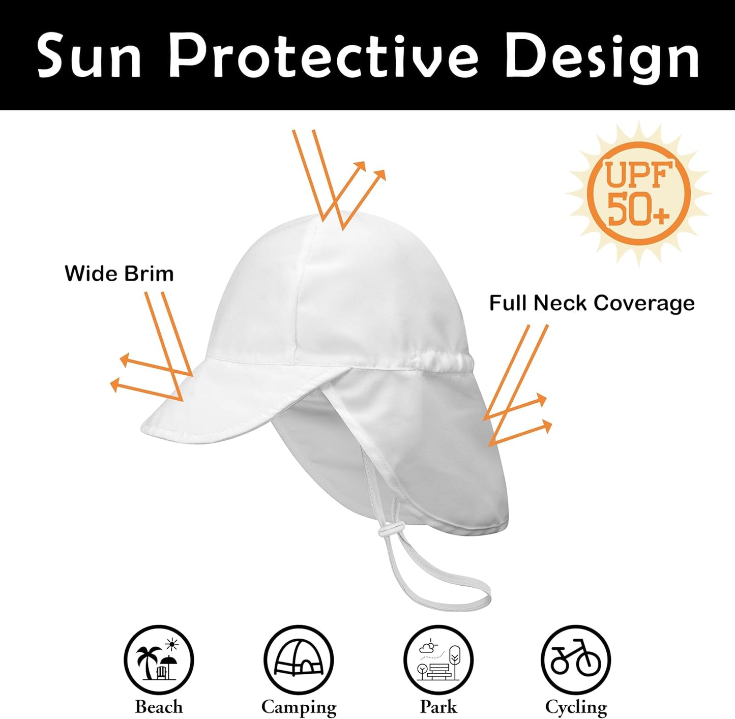 2 Pack Baby Sun Hats UPF 50+ Toddler Beach Hat for Girls Boys 0-4 Years