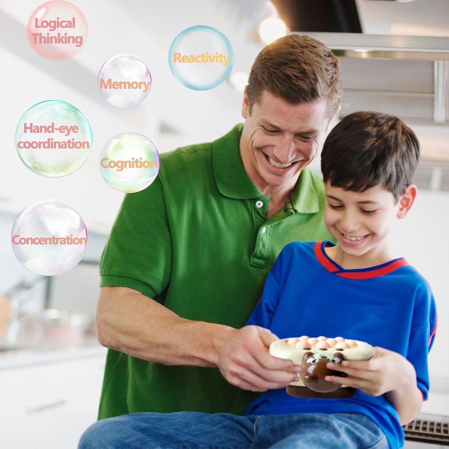 Pop The Target! Handheld Speed Pushing Game Machine: A Fun Multiplayer Game for Family. Fidget Game Toy for 6 7 8 9 10 11 12 Years Old Bear