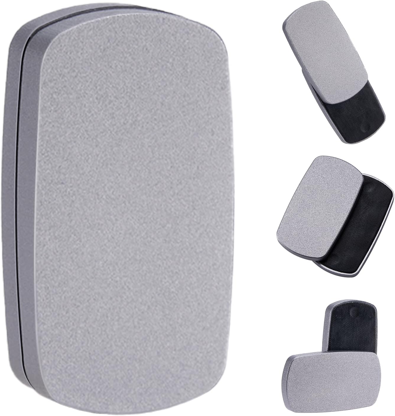 Fidget Slider Toys：Oval Haptic Magnetic Fingertip Slider Fidget Toy for Adults, Push Card Office Magnetic Sliding Fidget Toy Clicker Anxiety ADHD as Gifts - Silver